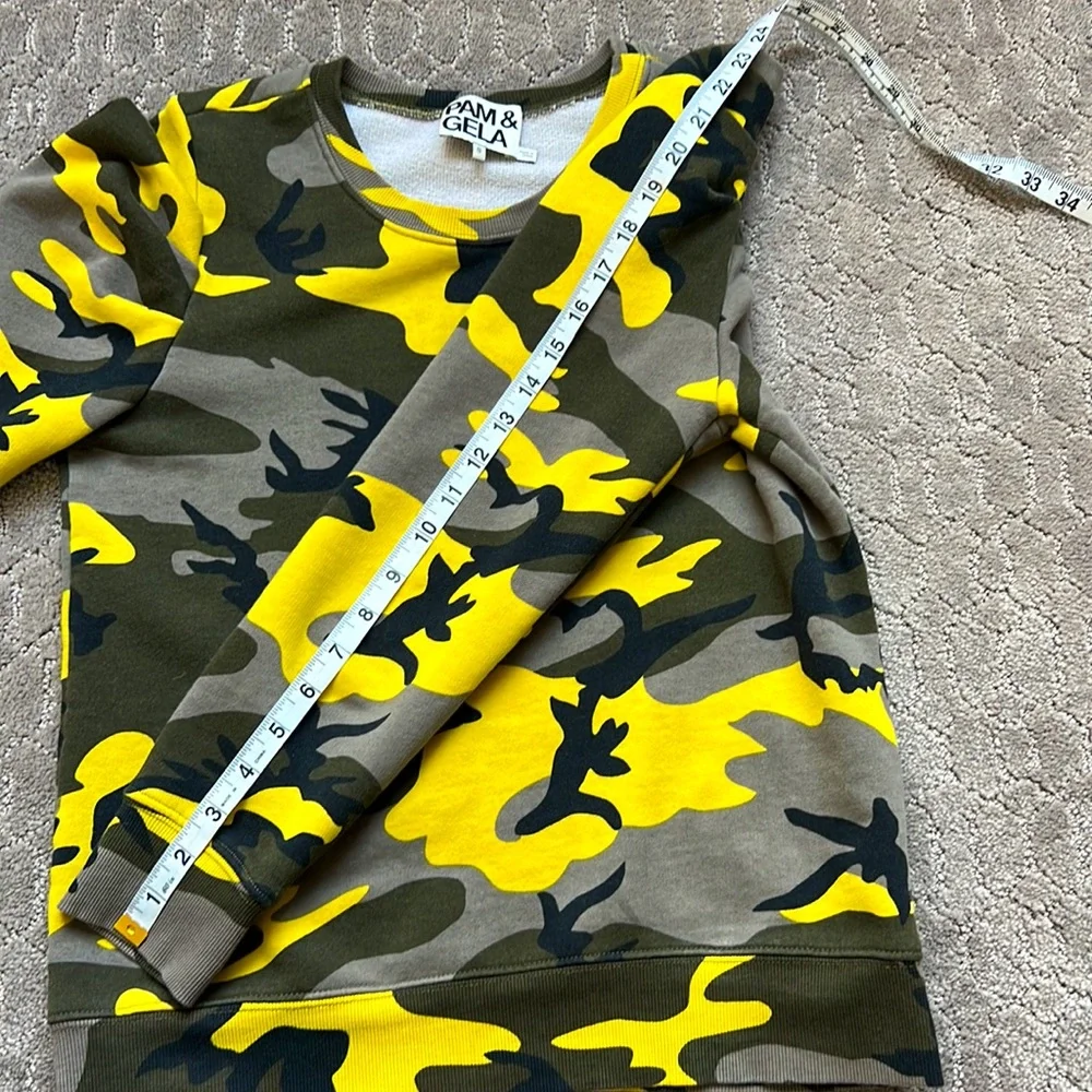 Pam & Gela Pop Camo Puff Sleeeve Sweatshirt - Picture 7 of 10